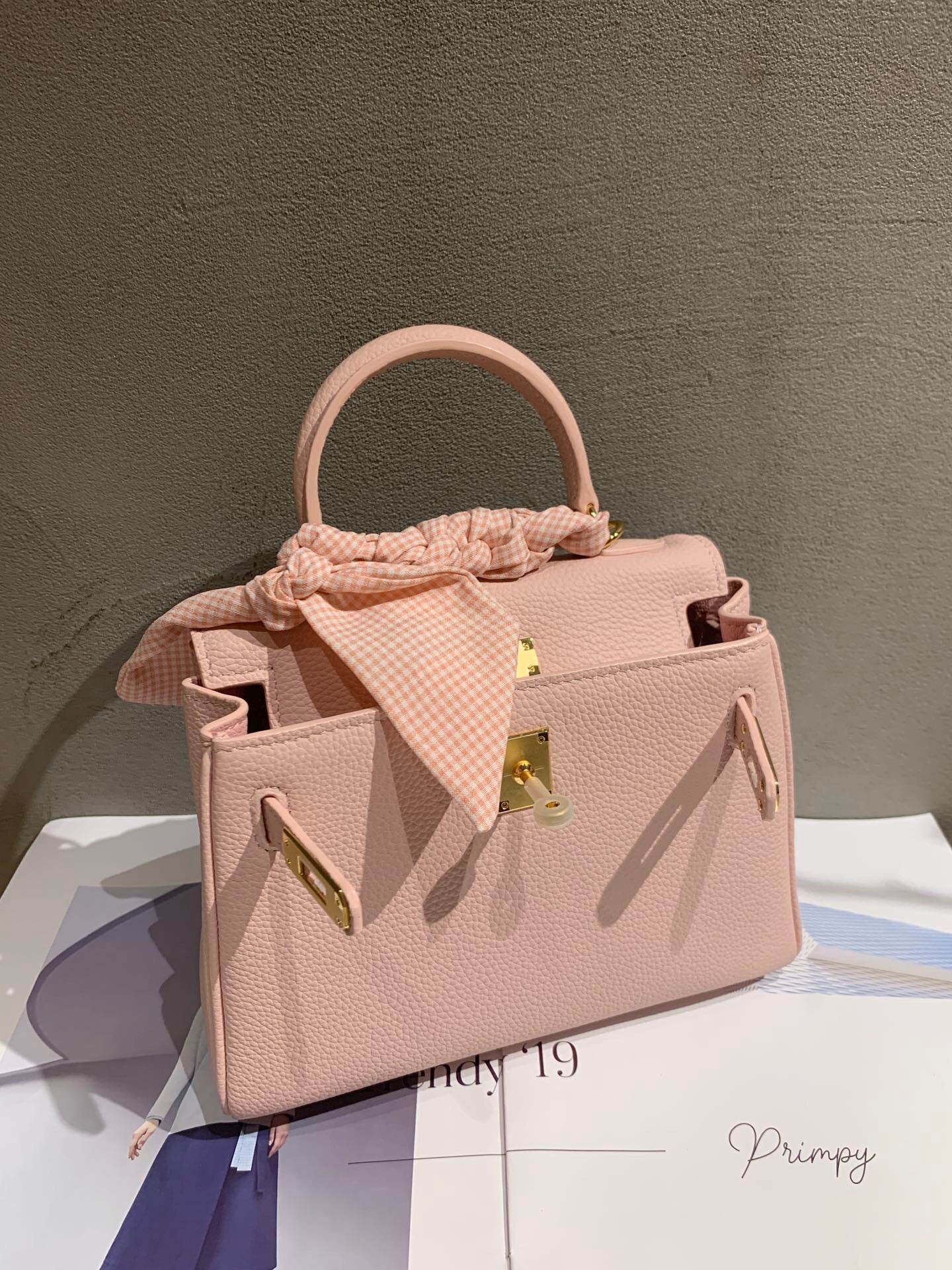 Hermès Kelly 20 Replica 3Q Blush Pink Sellier Handbag with Full Set Packaging