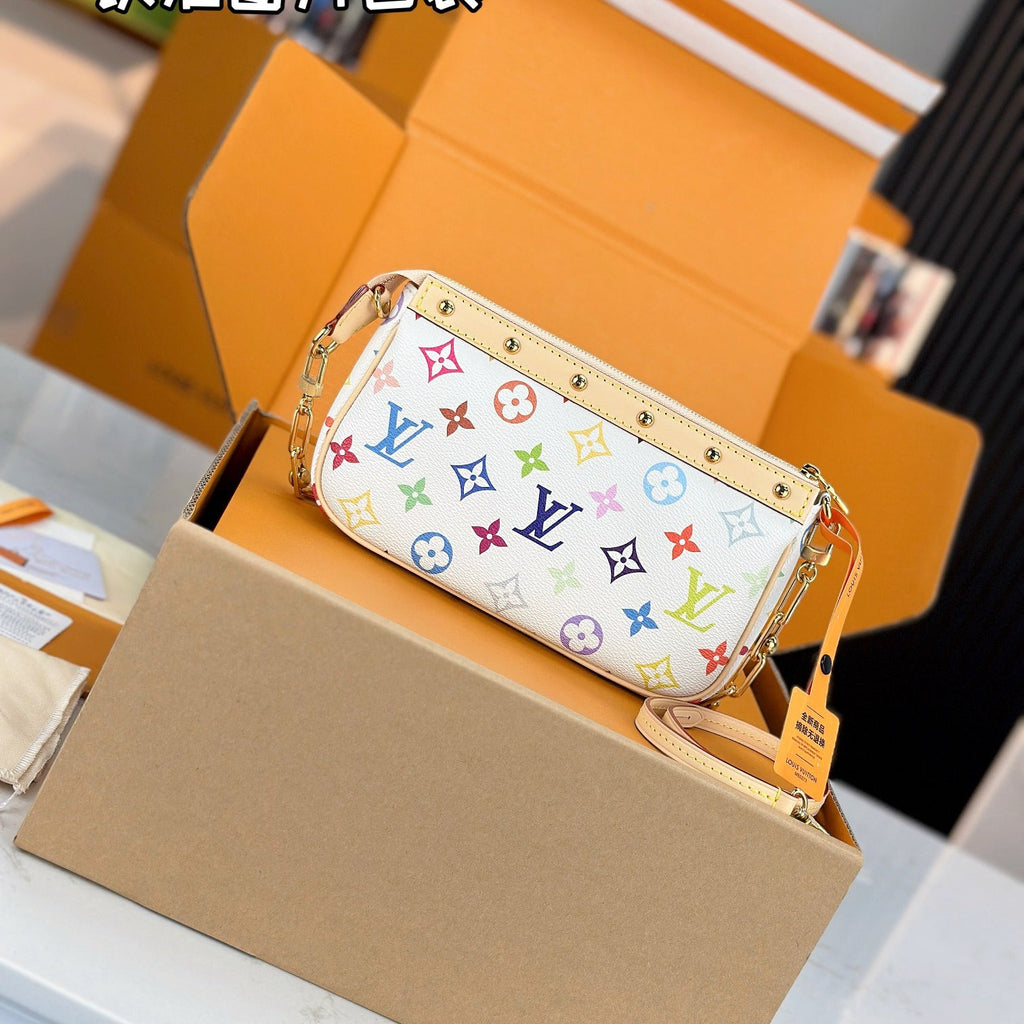 LV X TM POCHETTE ACCESSOIRES Handbag | A+ Stainless Steel Hardware | Premium MB High-Elastic Fabric | Duty-Free Gift Set