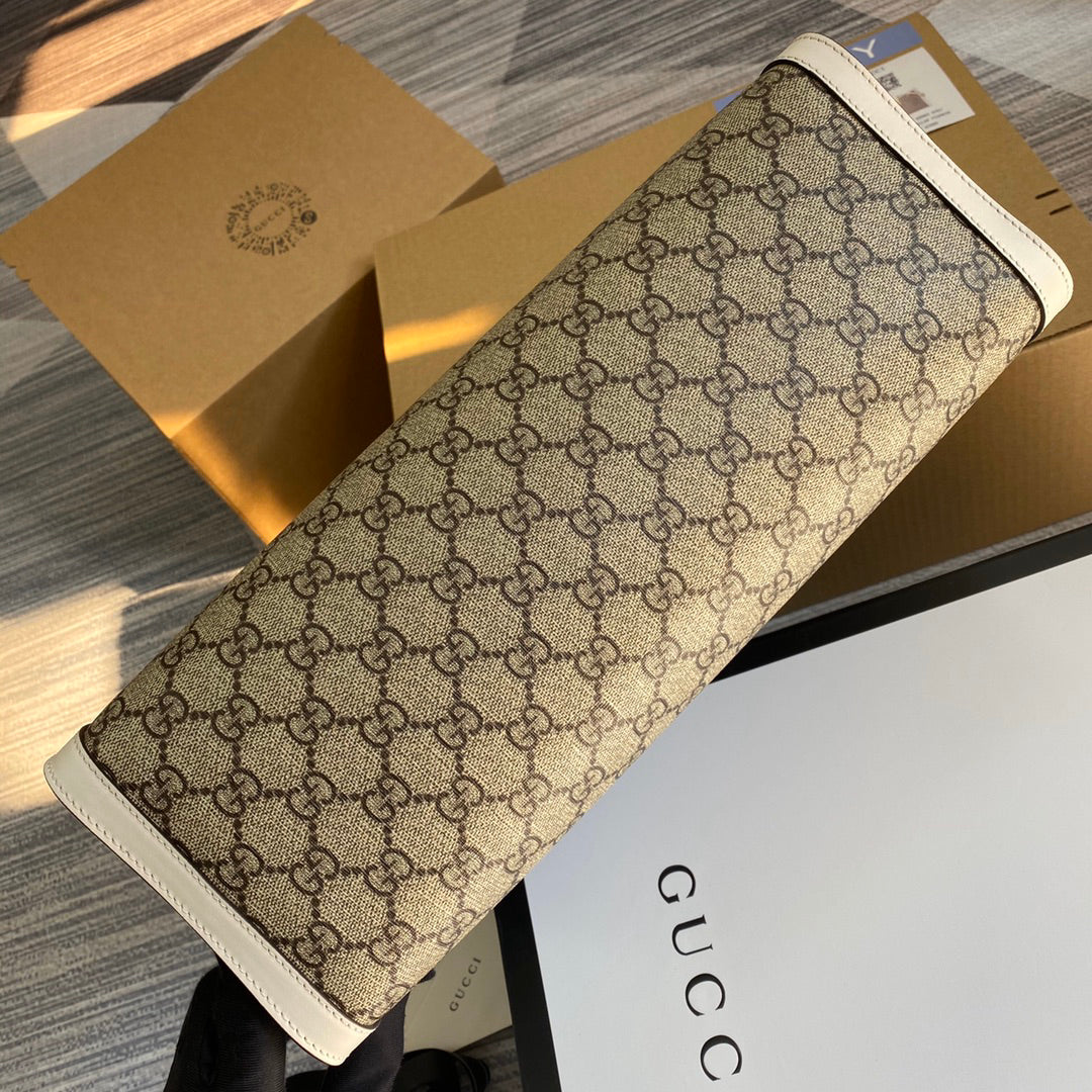 GUCCI Lock Buckle Backpack 35x23x14cm | Original Leather, Dual Straps, Spacious Design with Full Packaging