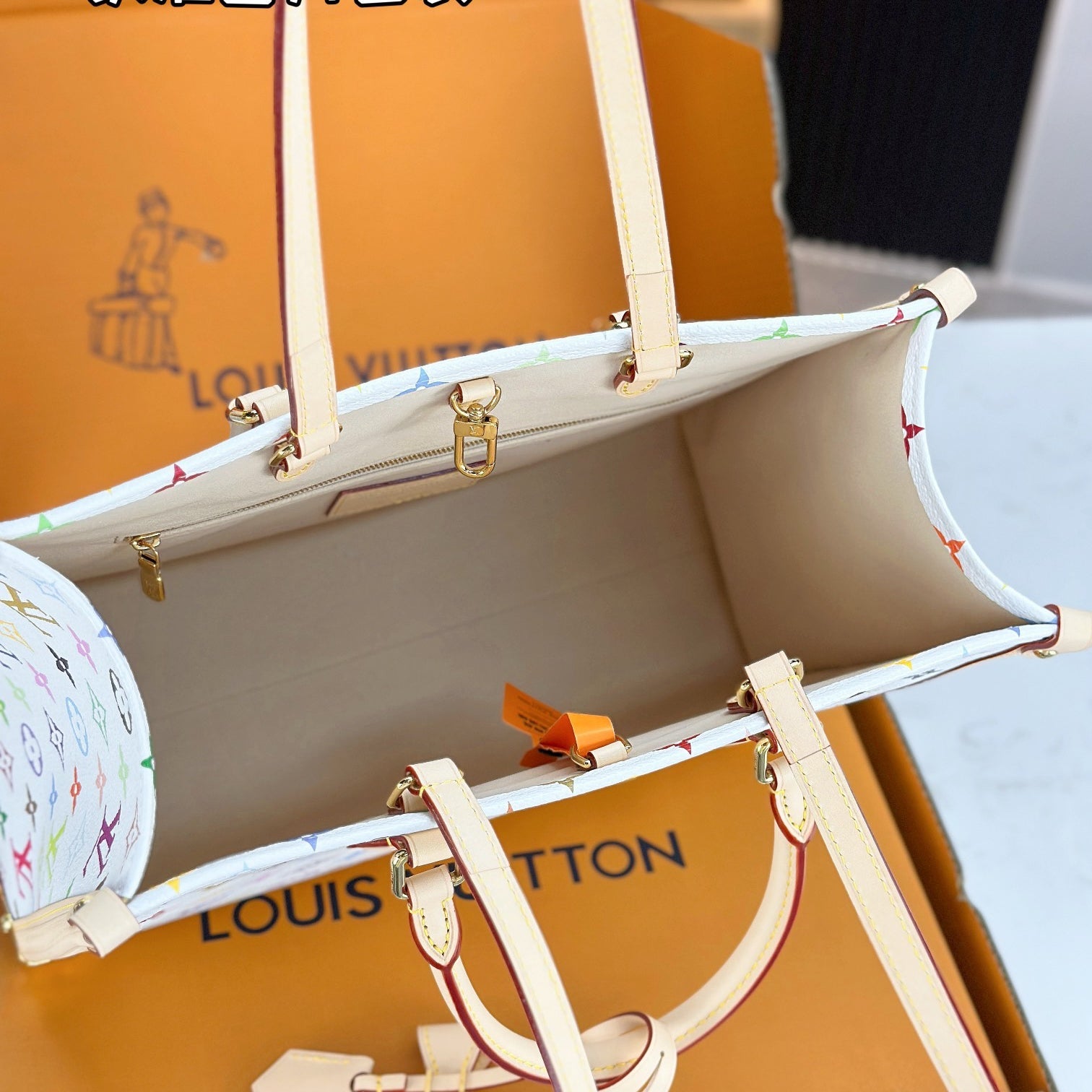 LV X TM ONTHEGO Medium Handbag | A+ Stainless Steel Hardware | Premium MB Elastic Fabric | Duty-Free Luxury Set