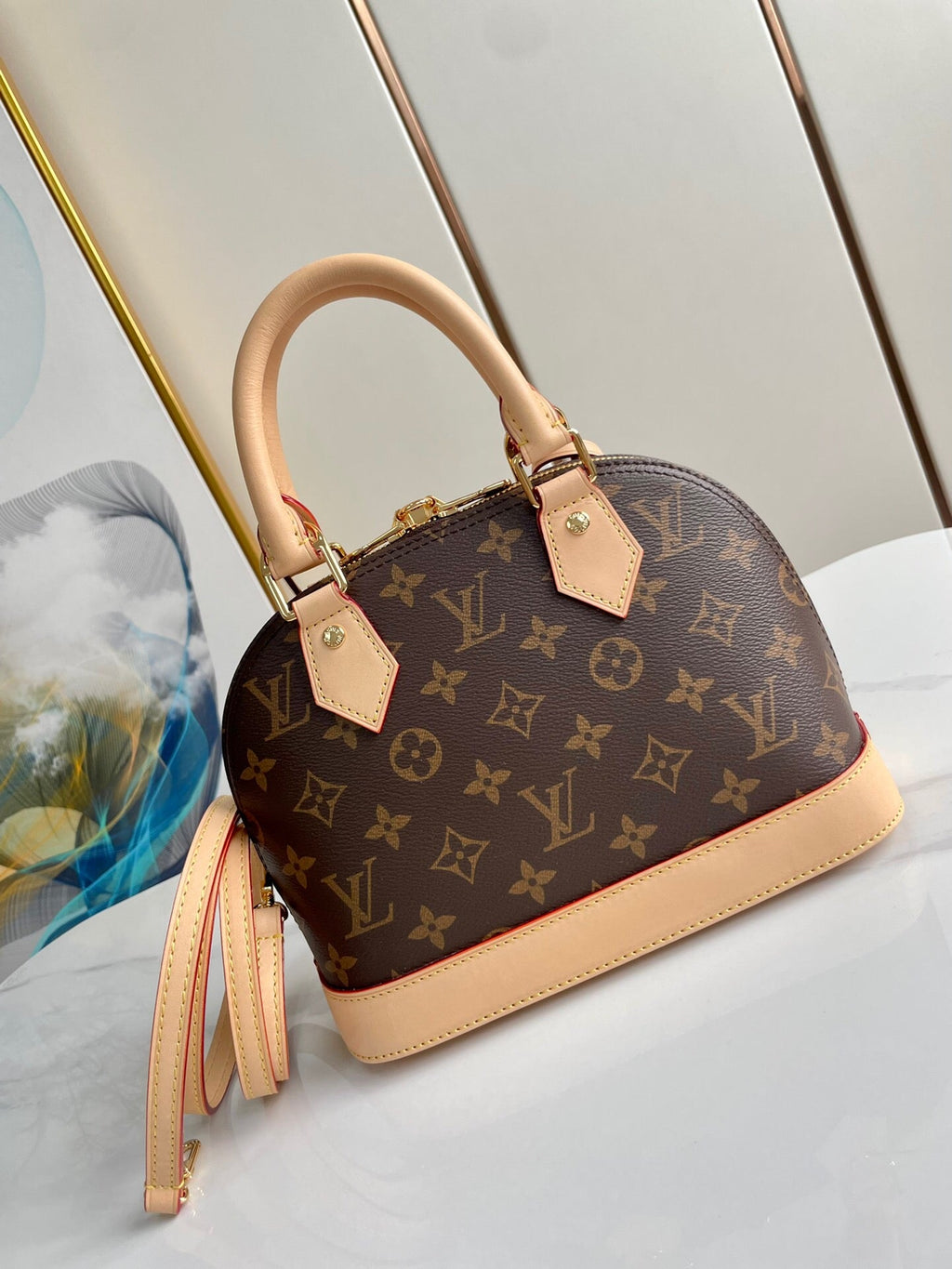 【Ultimate Original Leather】LV Alma BB Monogram Shell Bag 25×19×12cm Top-Quality Replica with Full Packaging | Real Photos