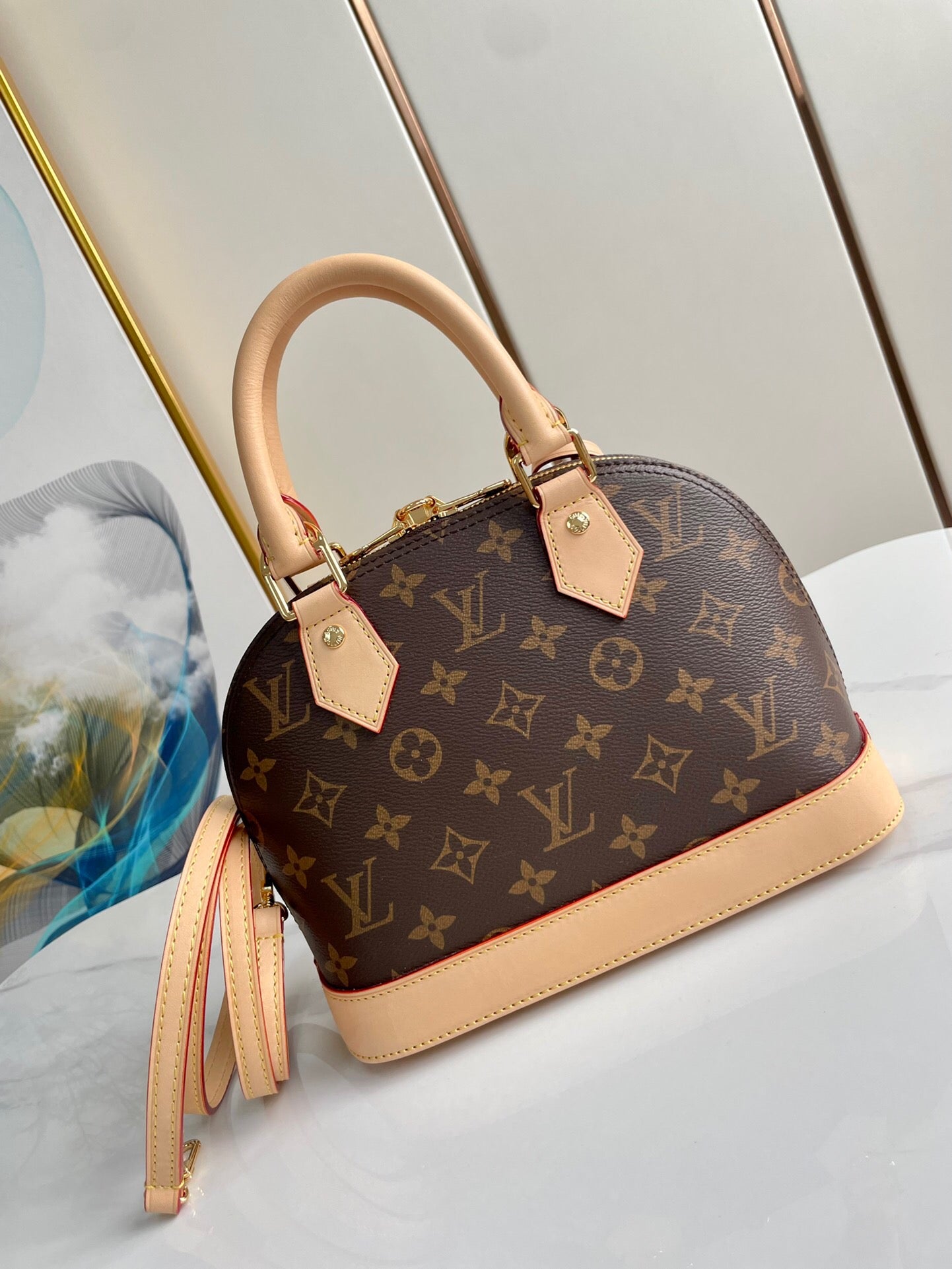 【Ultimate Original Leather】LV Alma BB Monogram Shell Bag 25×19×12cm Top-Quality Replica with Full Packaging | Real Photos
