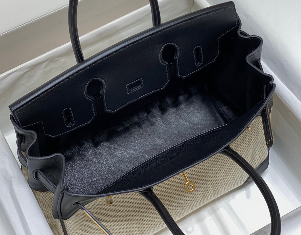 Hermès Birkin 30cm Vintage Revival Tote | Swift Leather & Canvas Hybrid with Steel Hardware & Beeswax Stitching