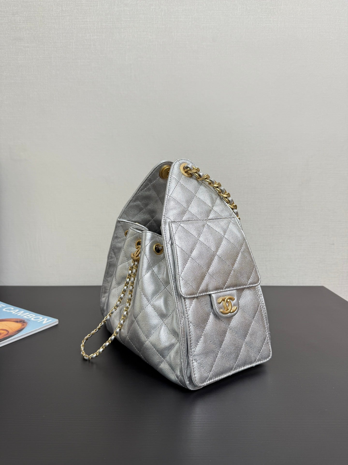 Trending 25C HOBO Bucket Bag | Adjustable Chain Convertible Crossbody | Genuine Leather Travel Tote | 30*26*14
