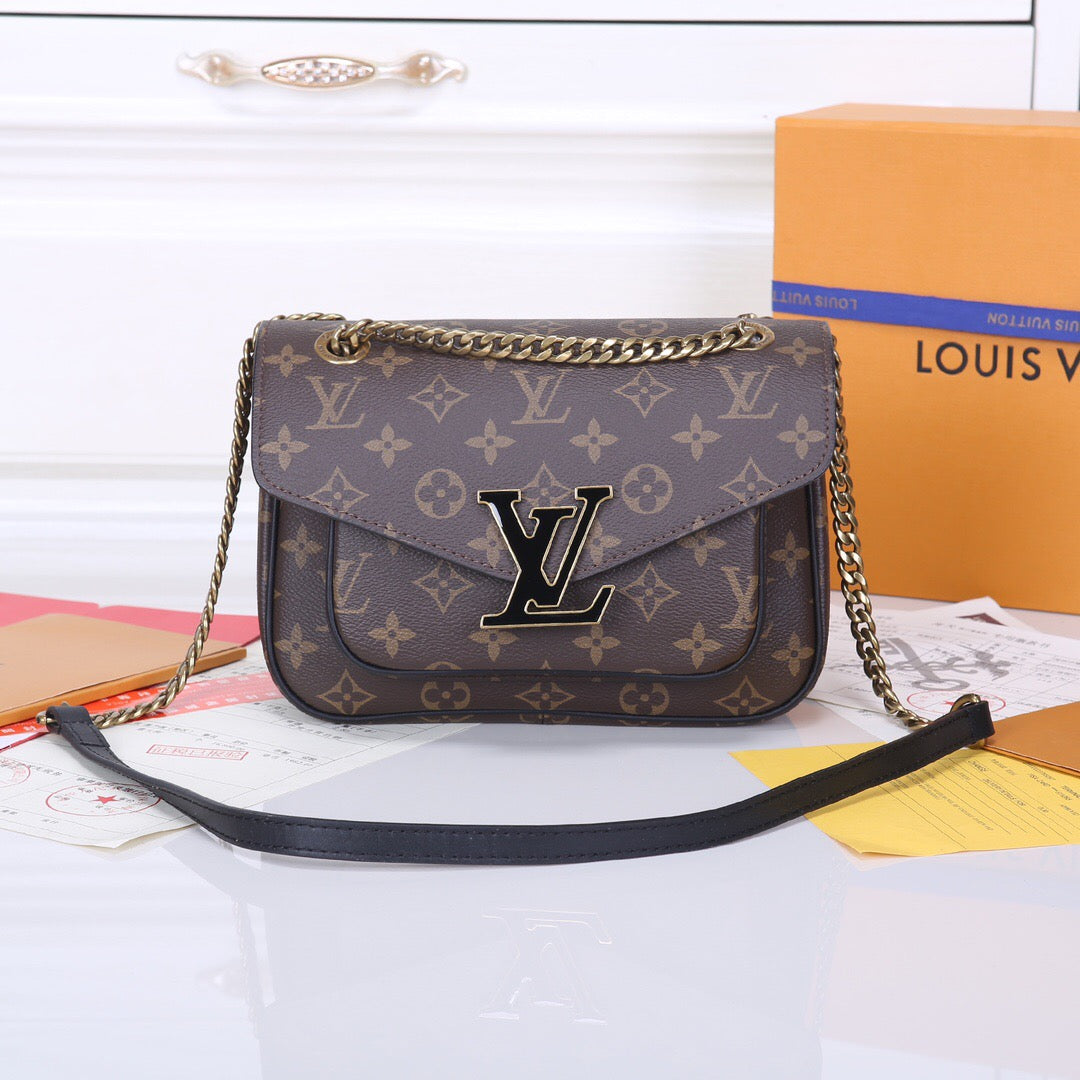 LV-Inspired NEW CHAIN BAG | Original Material & Full Packaging | Monogram Canvas & Resin Magnetic Closure