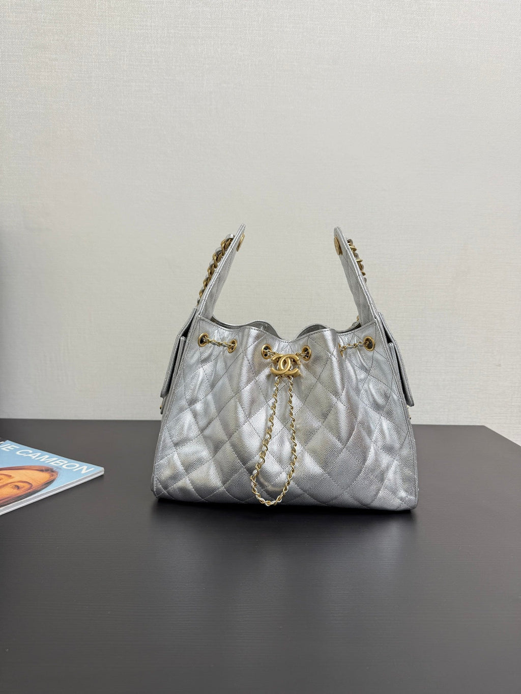 Trending 25C HOBO Bucket Bag | Adjustable Chain Convertible Crossbody | Genuine Leather Travel Tote | 30*26*14