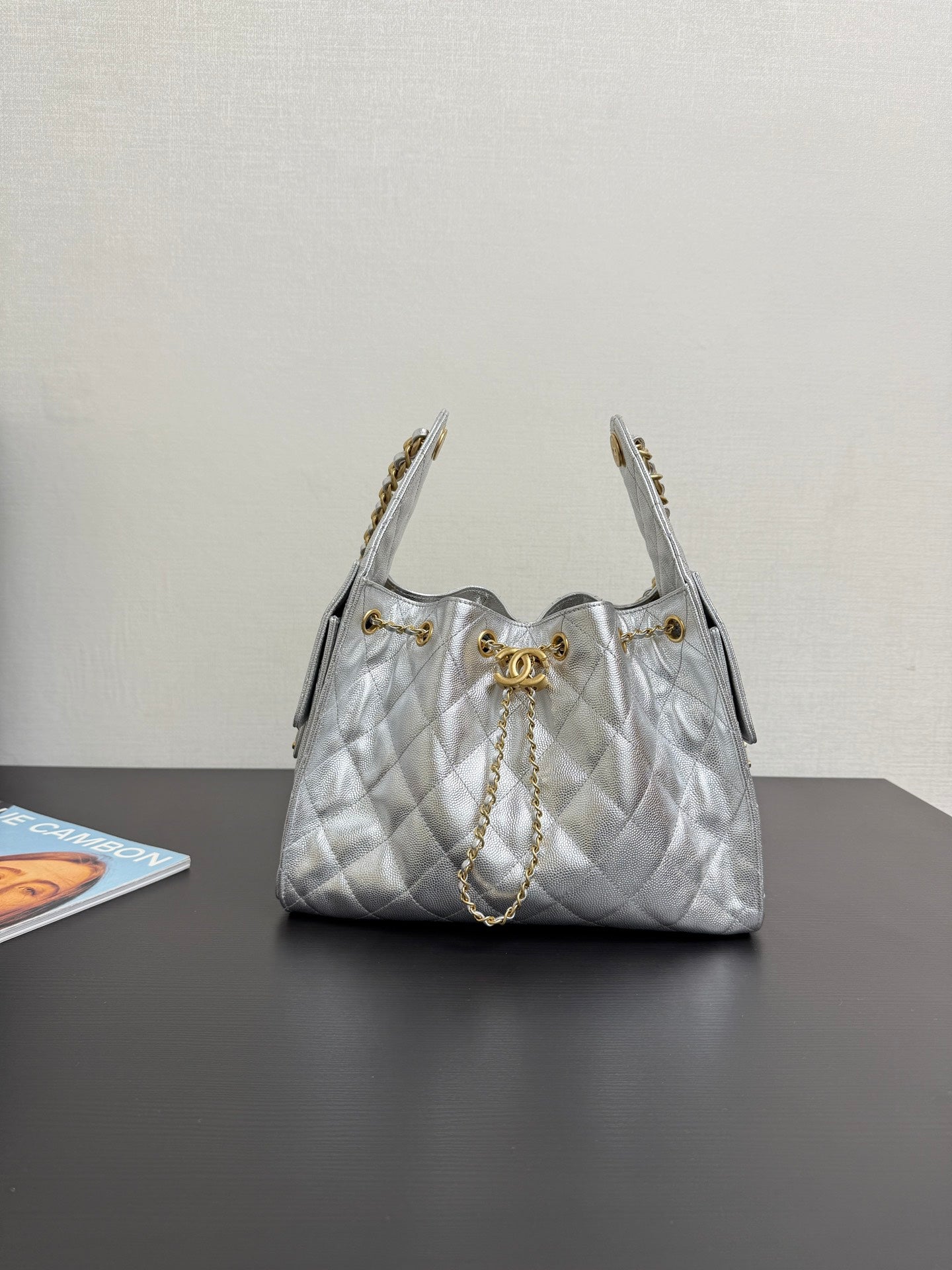 Trending 25C HOBO Bucket Bag | Adjustable Chain Convertible Crossbody | Genuine Leather Travel Tote | 30*26*14