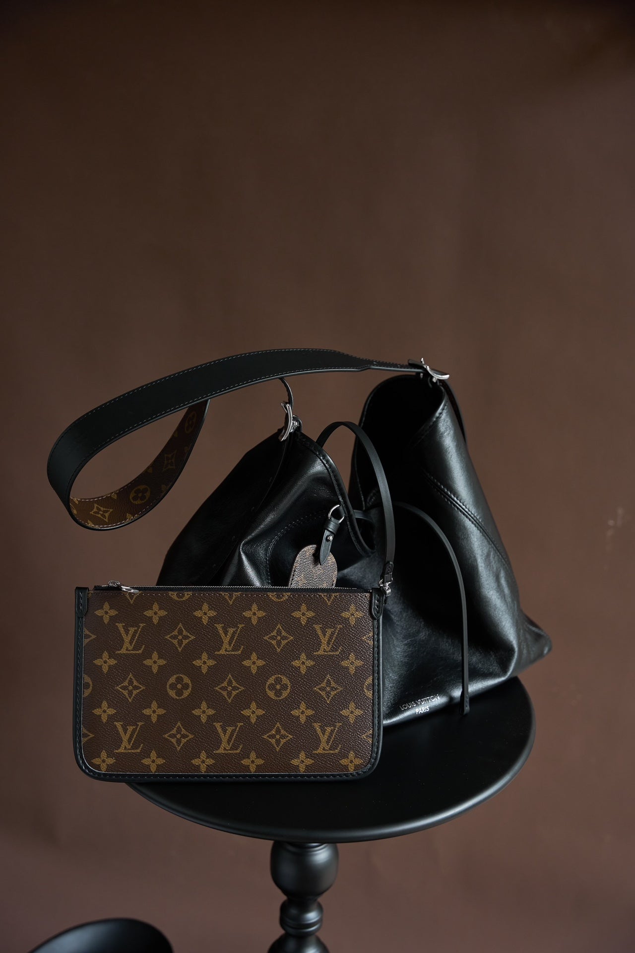 CARRYALL DARK Handbag | Italy-Crafted Dynamic Chip Code | Original Light Gold Steel Hardware & Fabric | Exclusive Launch with Official Box