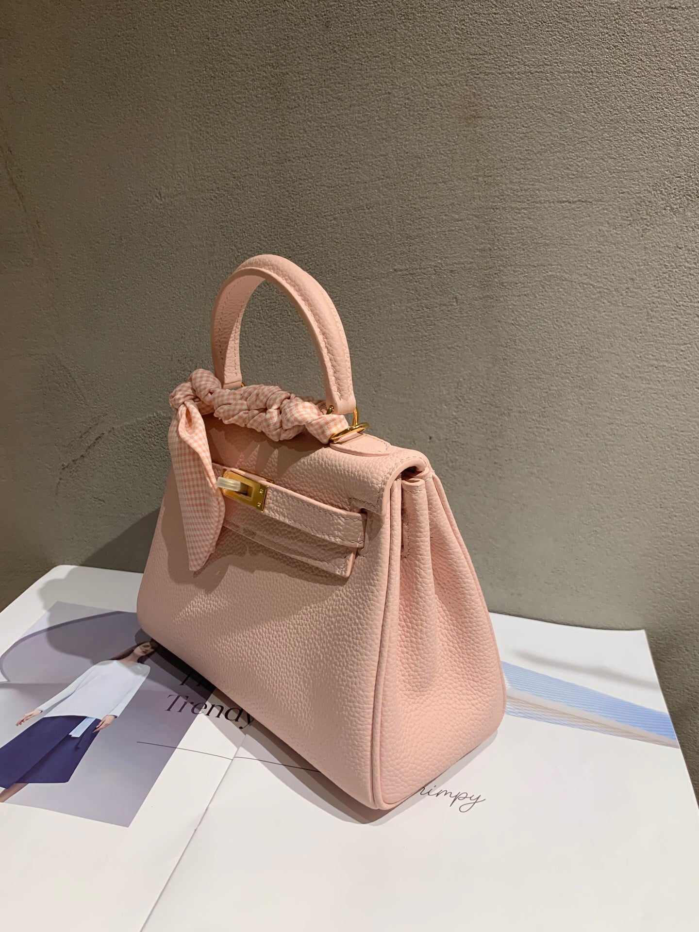 Hermès Kelly 20 Replica 3Q Blush Pink Sellier Handbag with Full Set Packaging