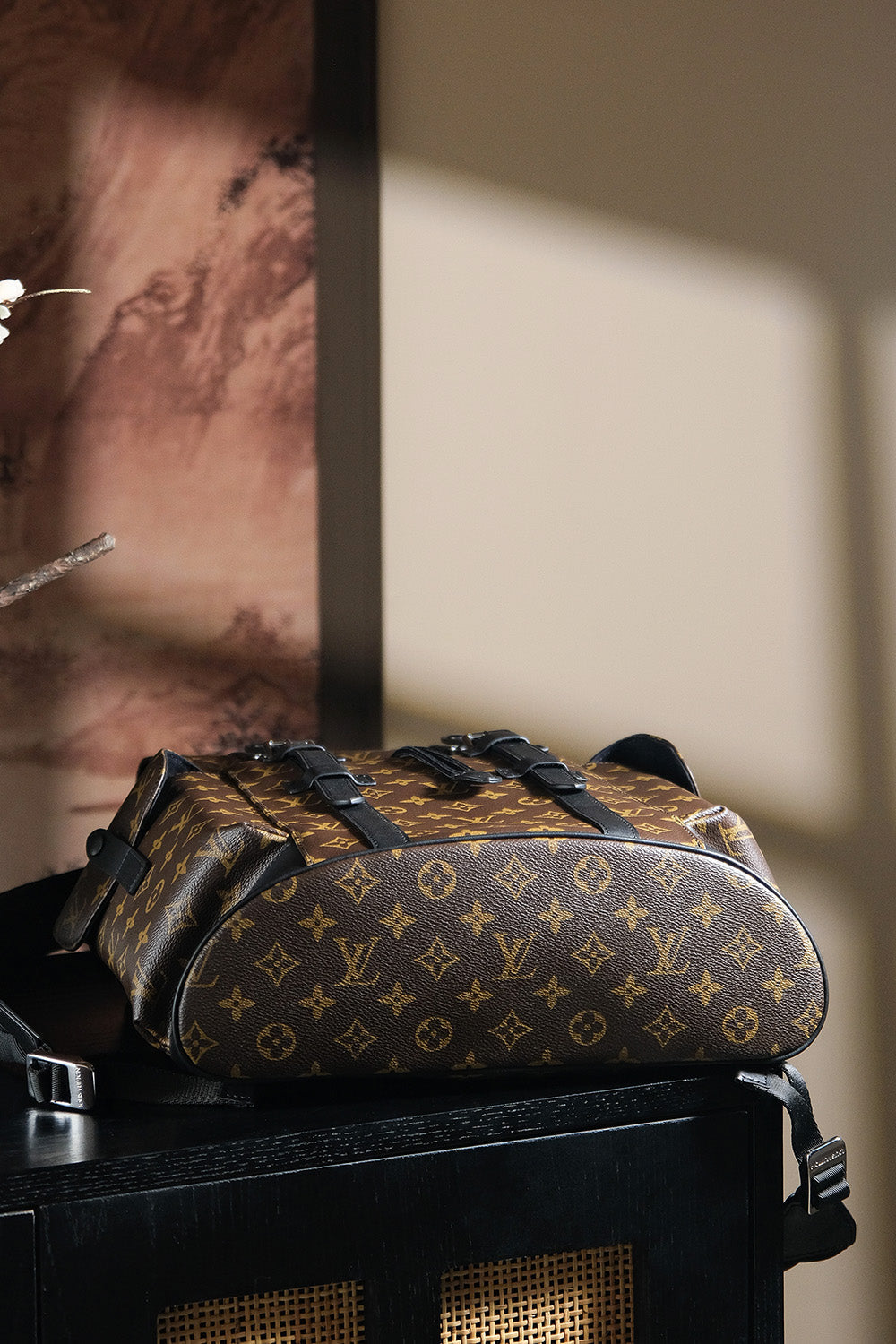 LV CHRISTOPHER 850 Chip Diamond Code Backpack | Unisex French Genuine Leather 24K Gold Hardware | Retro Outdoor Travel Commuter Bag