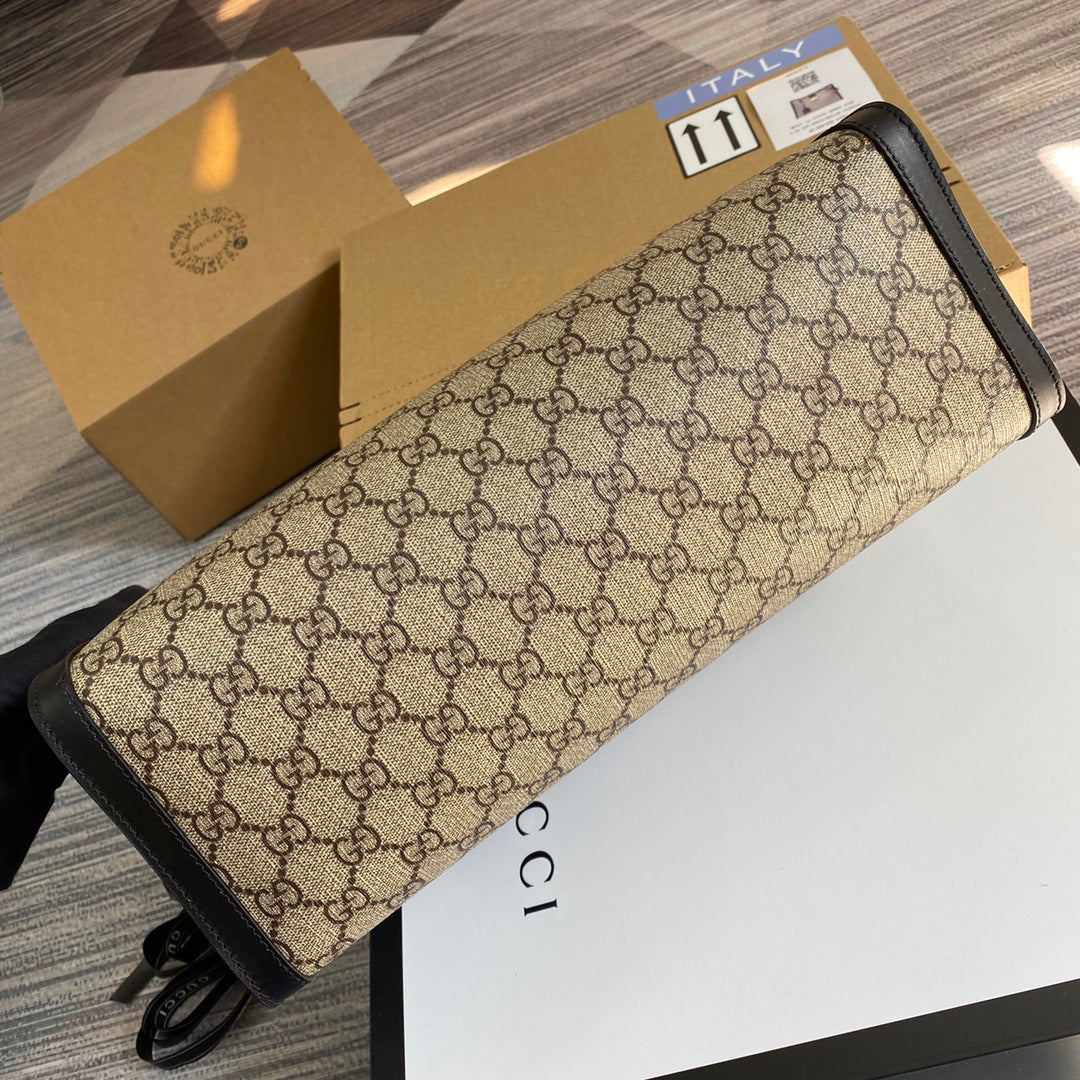 GUCCI Lock Buckle Backpack 35x23x14cm | Original Leather, Dual Straps, Spacious Design with Full Packaging