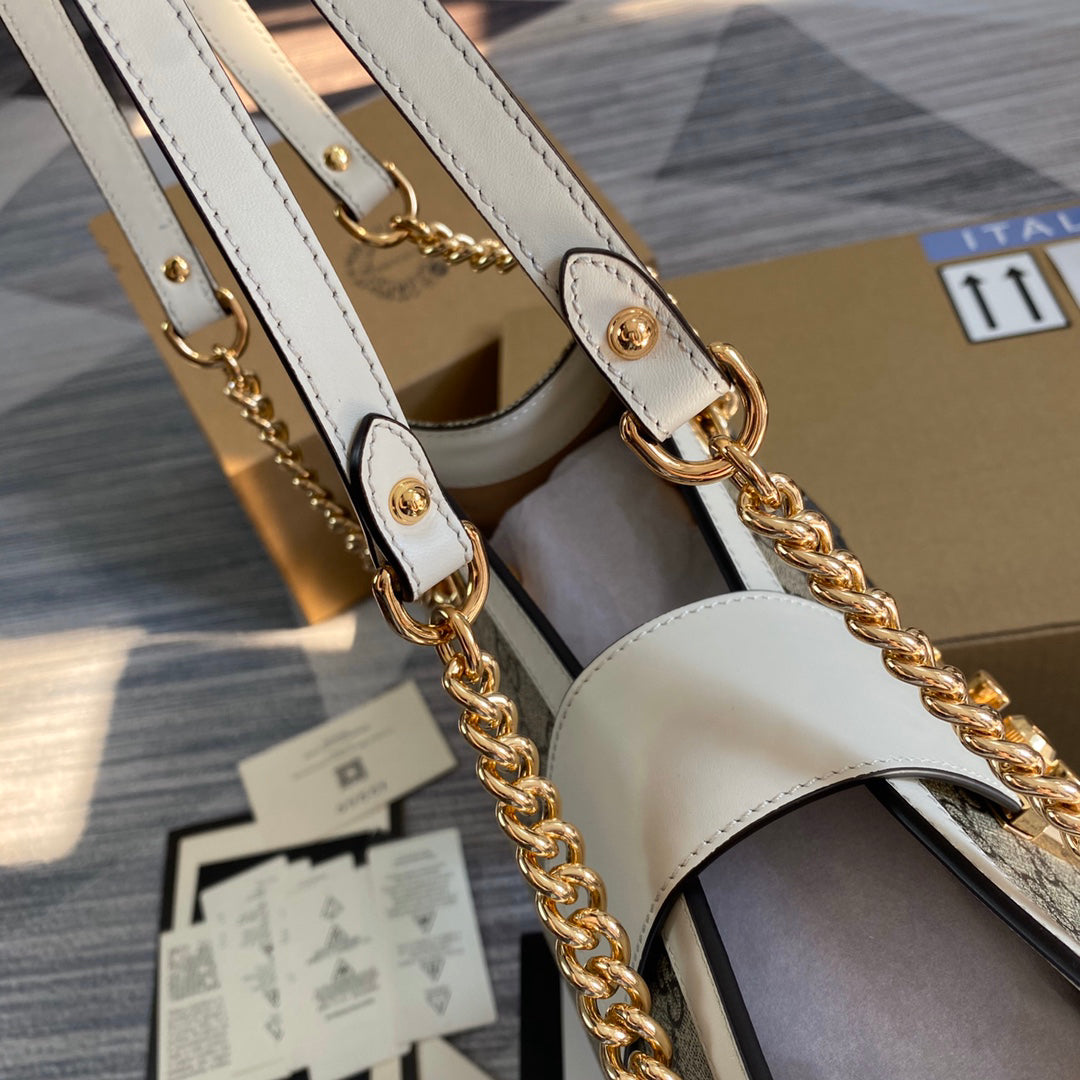 GUCCI Lock Buckle Backpack 35x23x14cm | Original Leather, Dual Straps, Spacious Design with Full Packaging