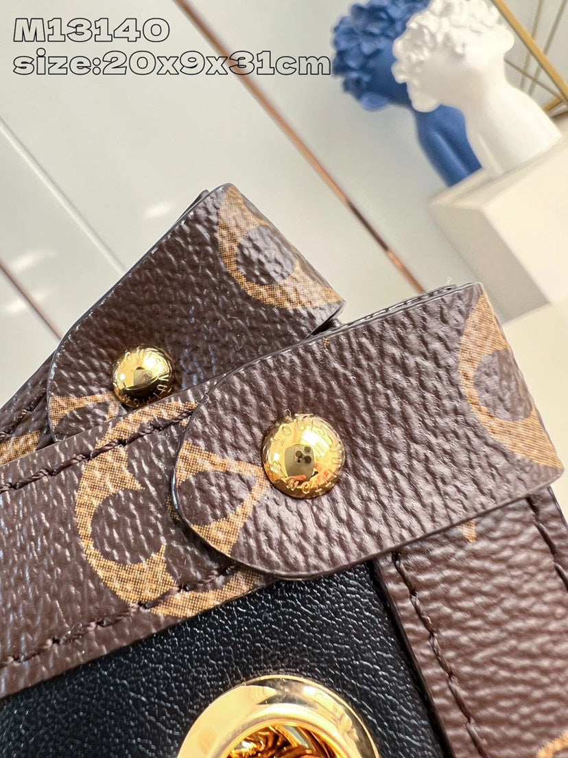 Louis Vuitton Nova Small Bag Cruise Collection | Mirror-Finish Calfskin | Monogram Canvas Trim | Gliding Chain