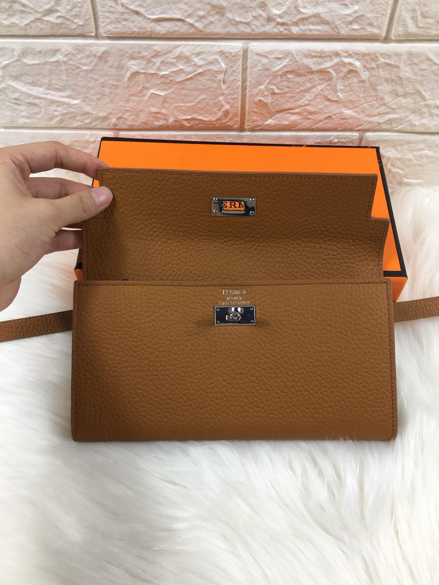 Hermès-Inspired 538# Pebbled Leather Bag | Luxury Crossbody with Imported Hardware & Ultra-Soft Texture