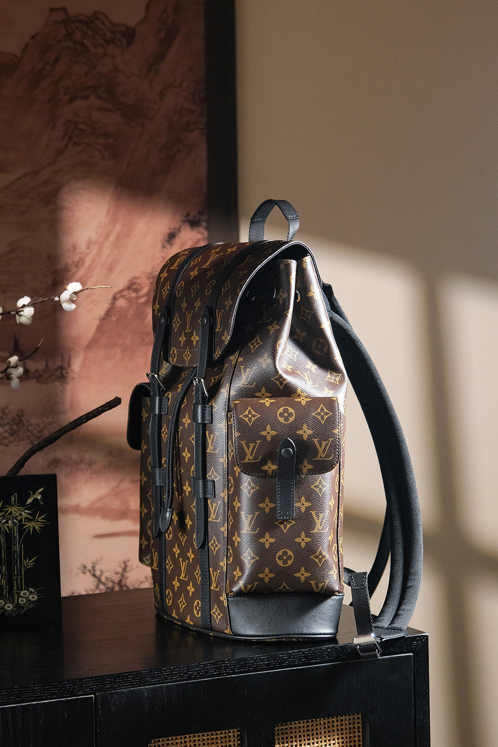 LV CHRISTOPHER 850 Chip Diamond Code Backpack | Unisex French Genuine Leather 24K Gold Hardware | Retro Outdoor Travel Commuter Bag