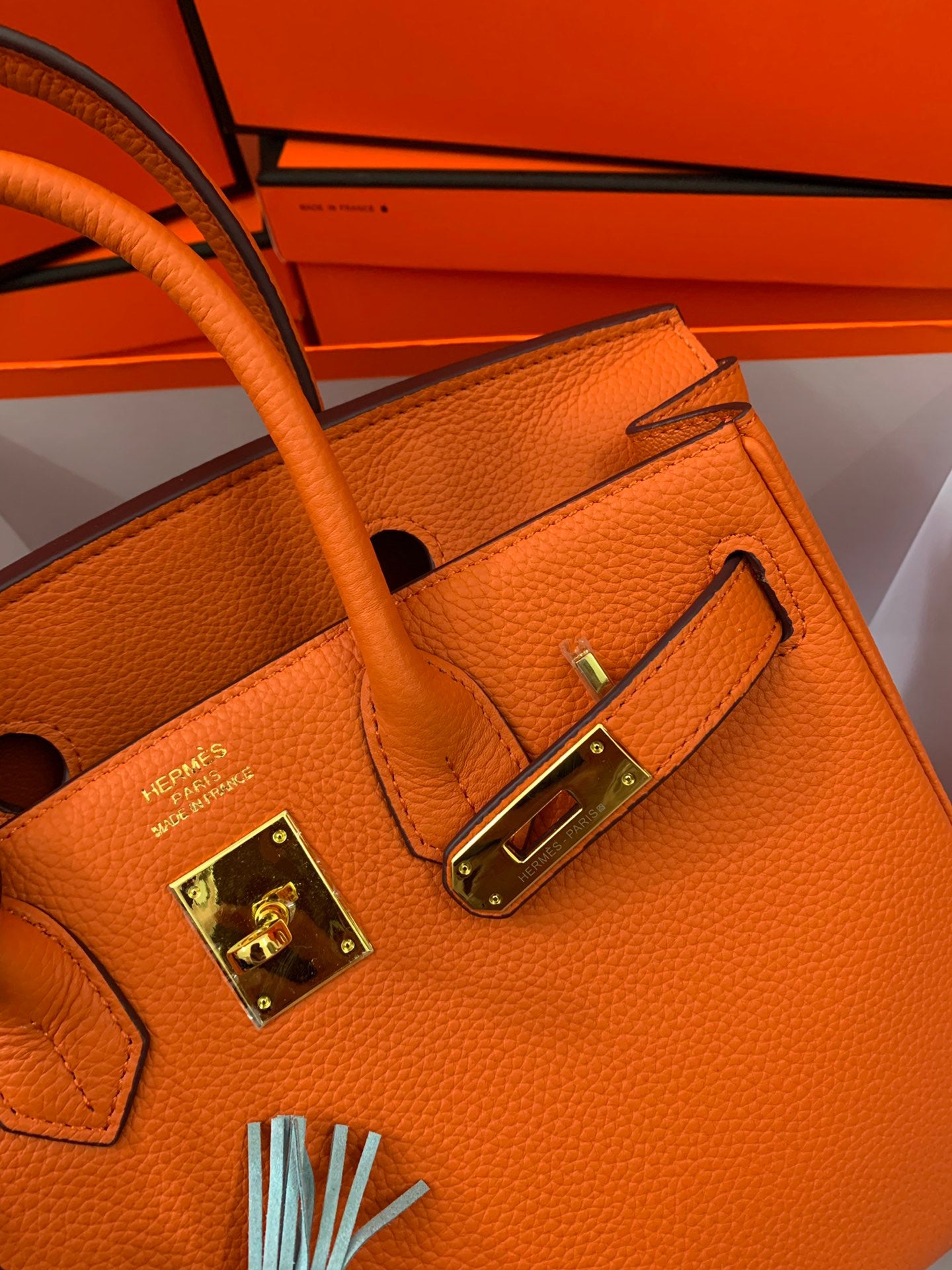 ✨Grained Texture Hermès Birkin Two-Tone Handbag | Imported TOGO Calfskin | Premium Hardware | 25/30/35cm Sizes💼