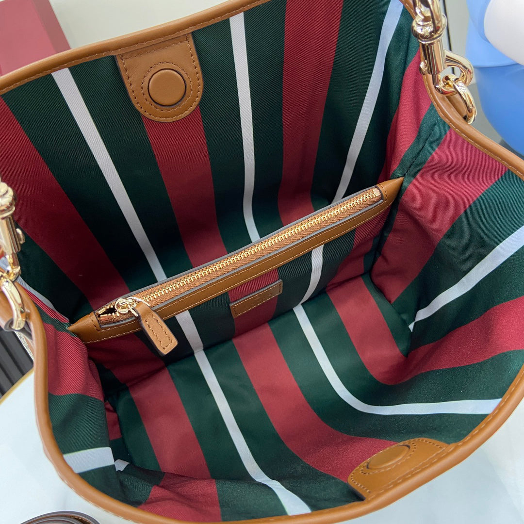 【New】GG Emblem Small Shoulder Bag | Beige/Brown Coated Canvas | Italian Craftsmanship | Adjustable Leather Strap | Model 815103