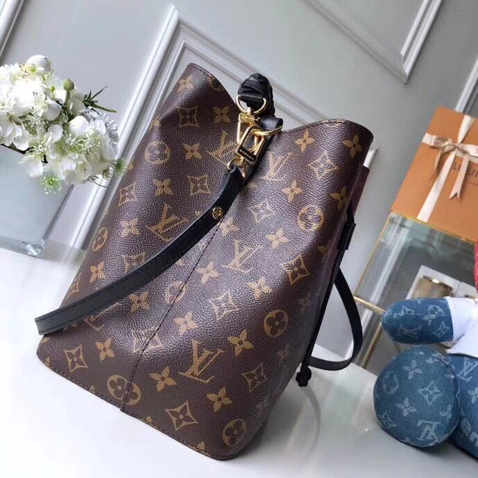 Premium Original LV-inspired NéoNoé Handbag | 1932 Vintage Design Woven Handle, Monogram Canvas Red-Orange Full Packaging
