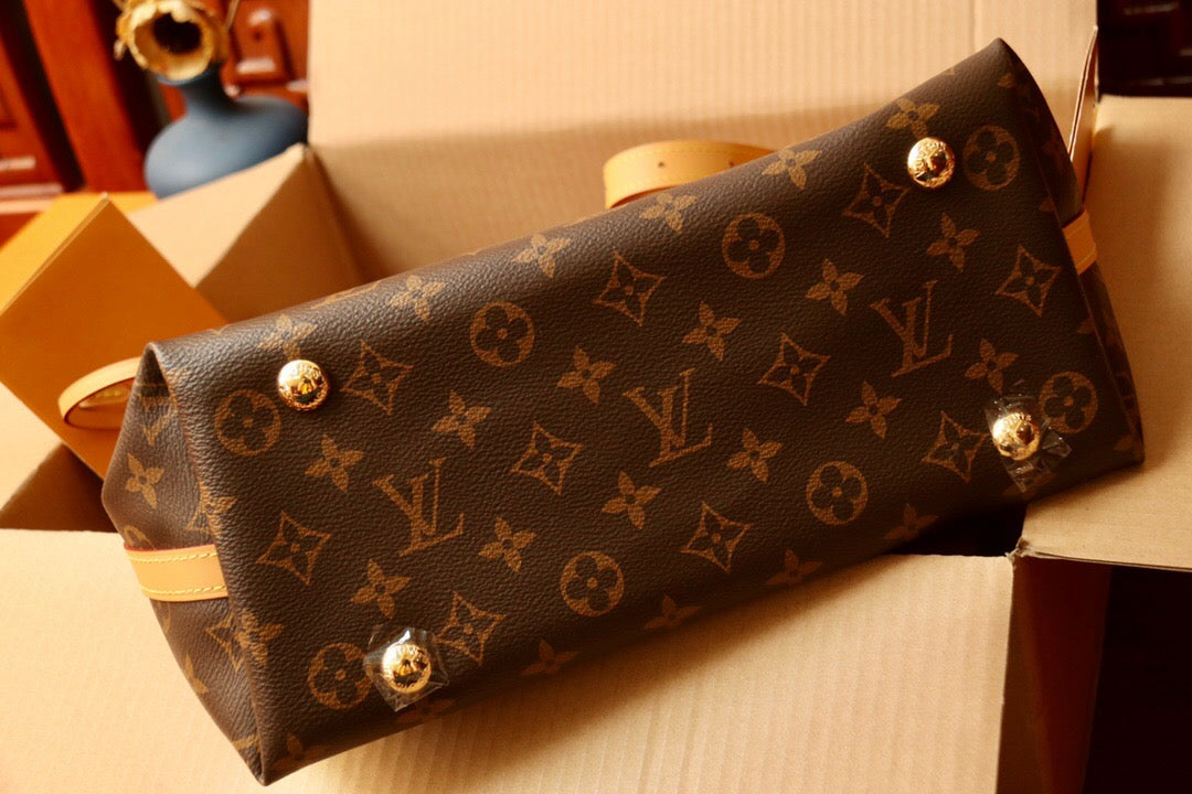 Luxury Original Factory CARRY ALL M Monogram Tote Bag - Large Capacity Adjustable Strap & Detachable Pouch with Full Packaging