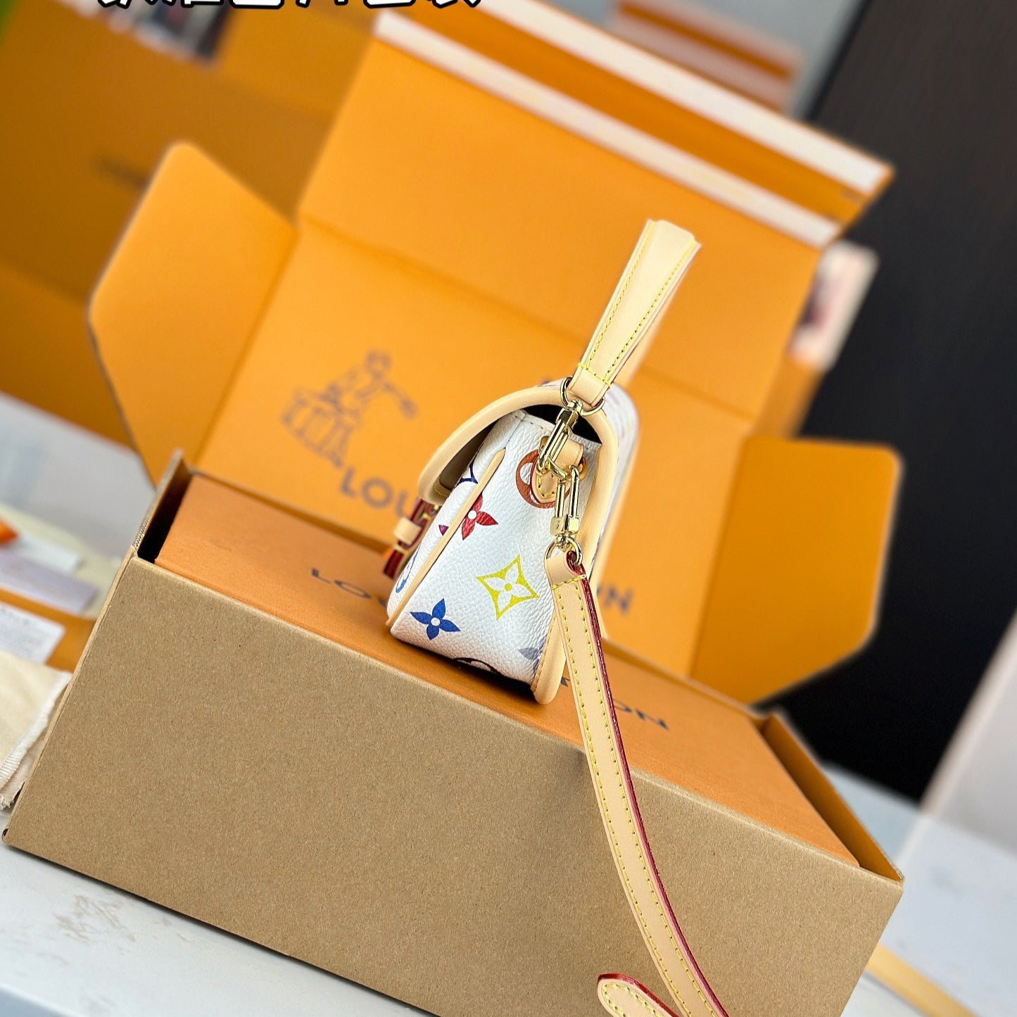 LV TM NANO DIANE Mini Handbag | A+ Stainless Steel Hardware | Premium MB Elastic Fabric | Duty-Free Gift Box