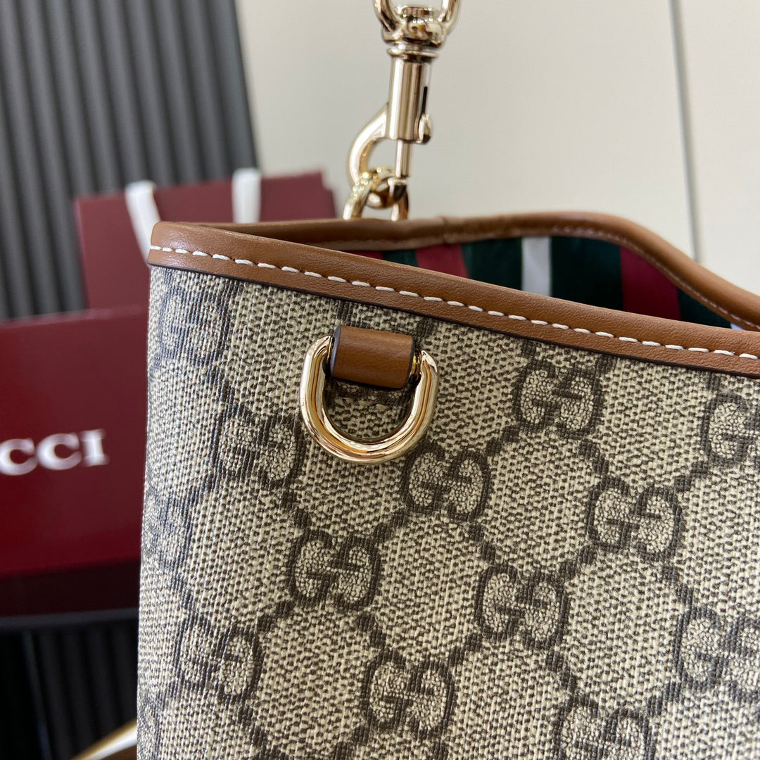 【New】GG Emblem Small Shoulder Bag | Beige/Brown Coated Canvas | Italian Craftsmanship | Adjustable Leather Strap | Model 815103