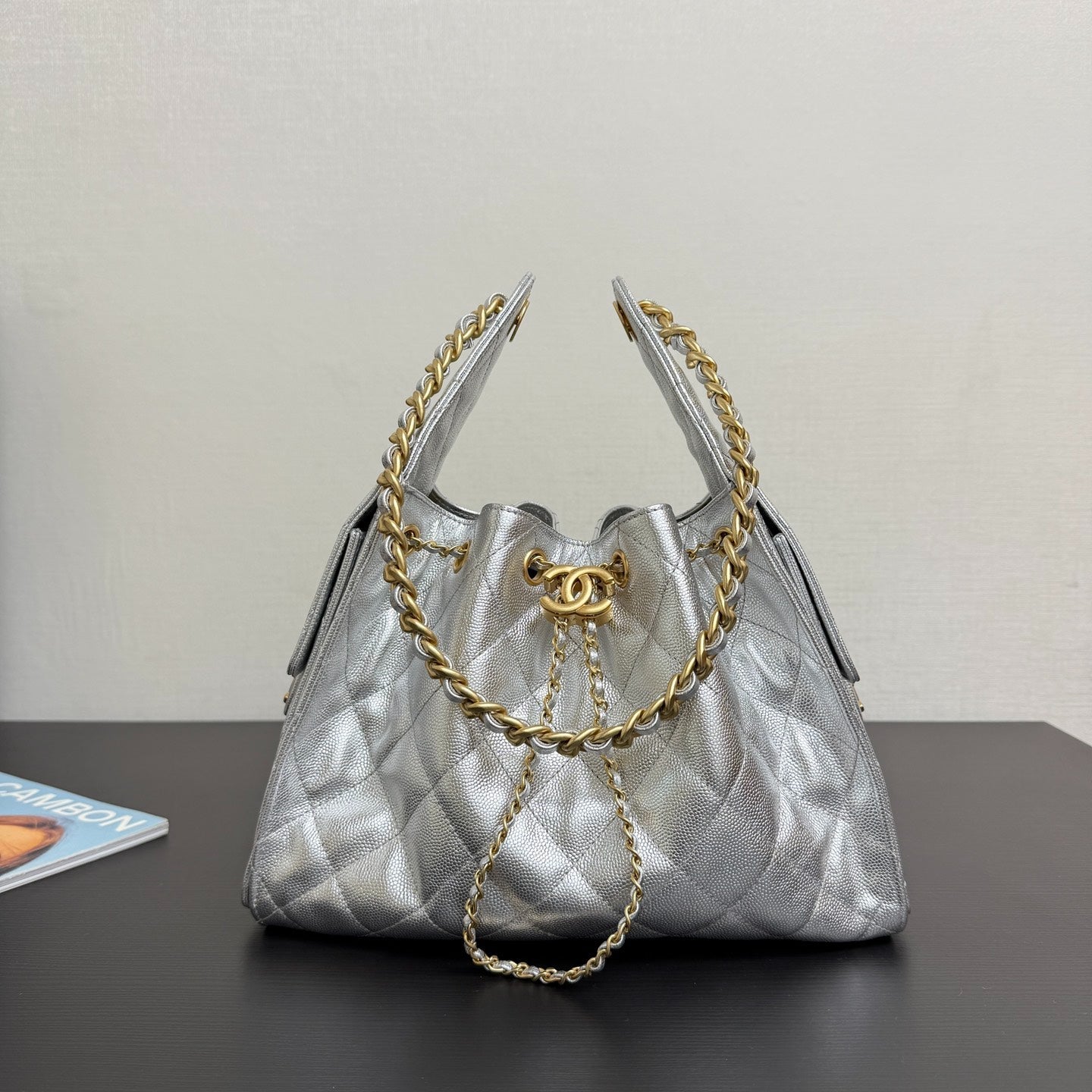 Trending 25C HOBO Bucket Bag | Adjustable Chain Convertible Crossbody | Genuine Leather Travel Tote | 30*26*14