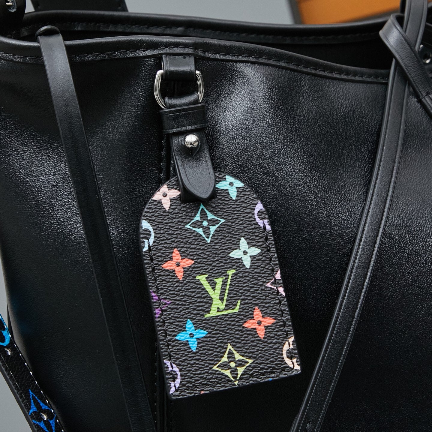 CarryAll Dark Medium Tote Bag | Black Murakami Tri-Color Collaboration | Soft Sheepskin Lazy Silhouette | Spacious 2024 SS Travel Companion