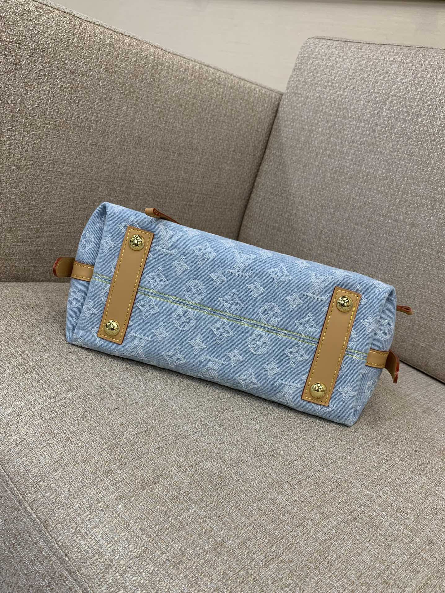 Louis Vuitton Carryall Small Bag | Monogram Denim Washed Canvas | Detachable Pouch | Full Set Gift Box