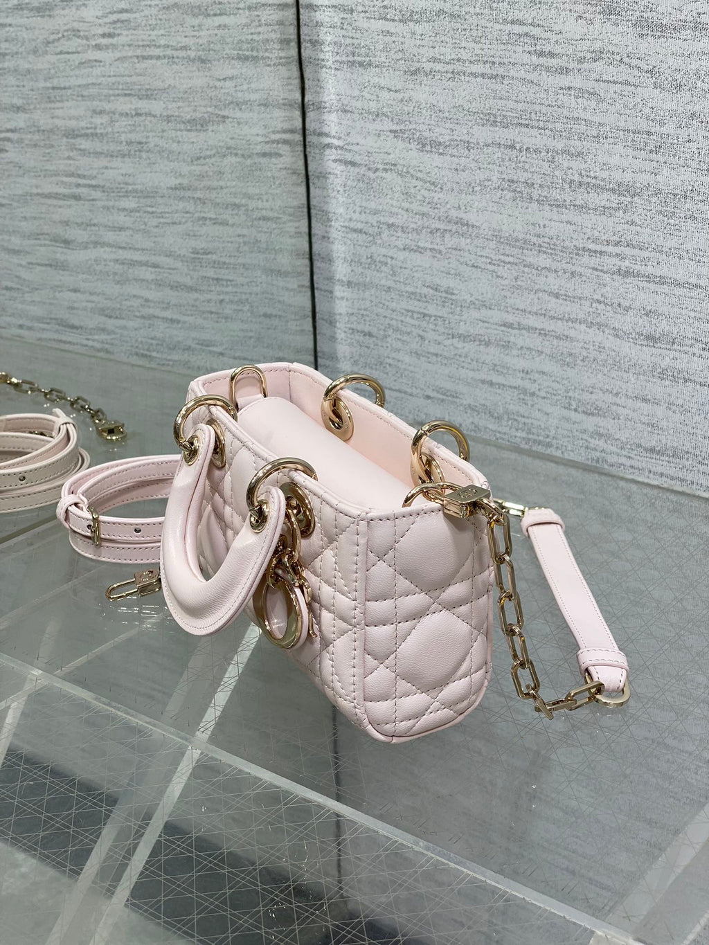 2025 New D-Joy Lambskin Bag Vintage Diana Style Short Chain  Long Strap Retro Rectangle Handbag for Women