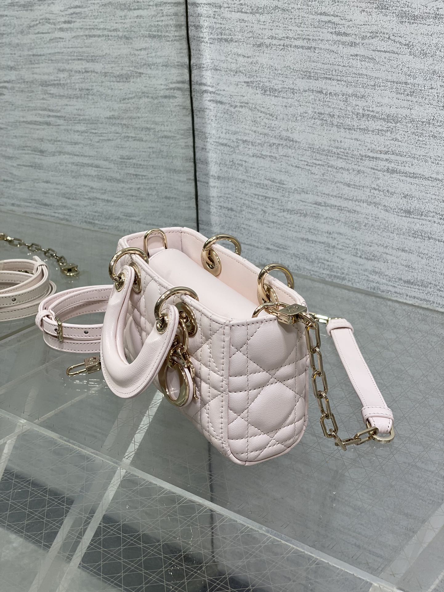 2025 New D-Joy Lambskin Bag Vintage Diana Style Short Chain  Long Strap Retro Rectangle Handbag for Women