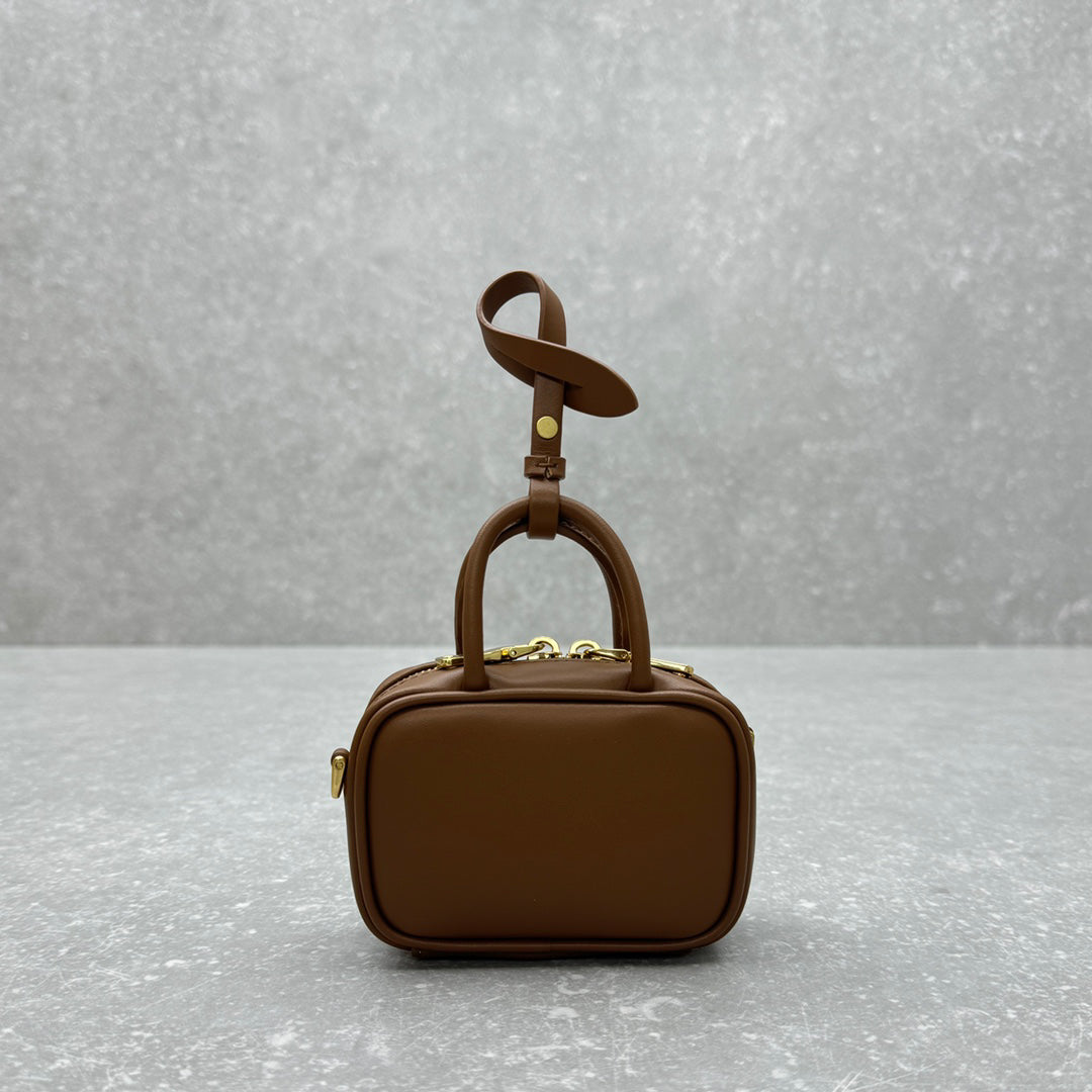 Brown MIU MI Style Mini Vanity Bag - Multiway Crossbody Belt Bag for Summer Layering