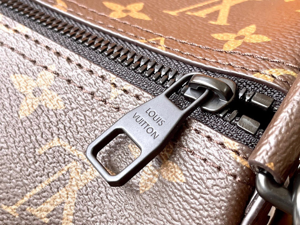 Soft Olochon Cylinder Bag | Monogram Macassar Canvas & Leather Detachable Strap 33cm Crossbody Tote