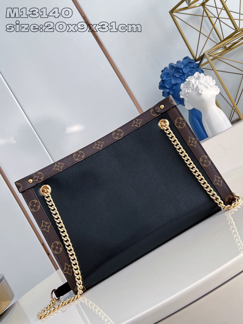 Louis Vuitton Nova Small Bag Cruise Collection | Mirror-Finish Calfskin | Monogram Canvas Trim | Gliding Chain