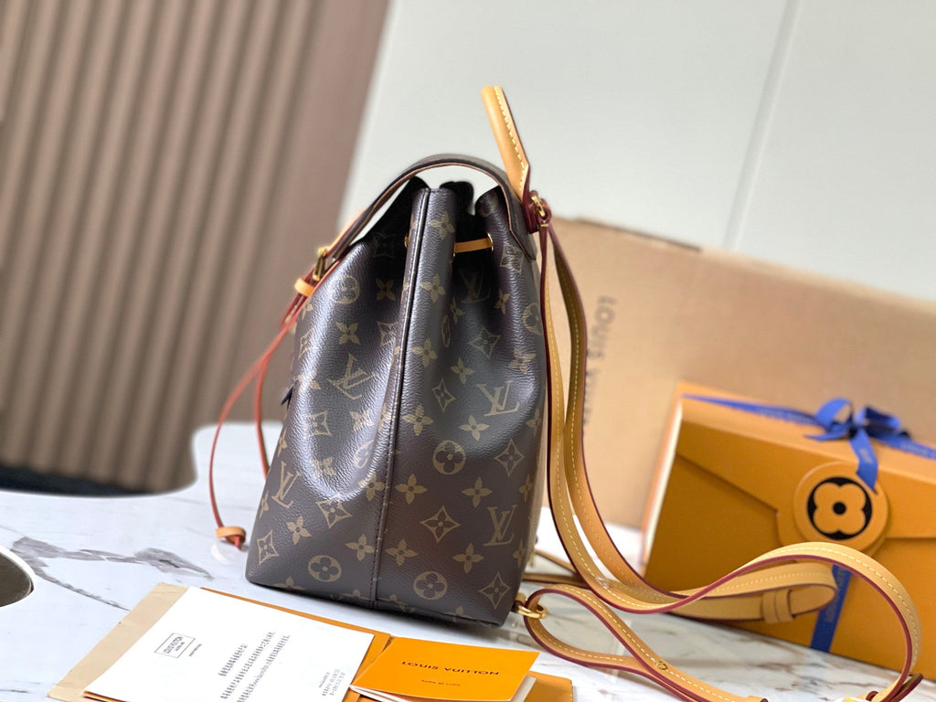 MONTSOURIS Small Backpack Premium MB Chip Edition with Genuine Leather  A-Grade Steel Hardware  Imported Original Fabric  Duty-Free Factory Packaging