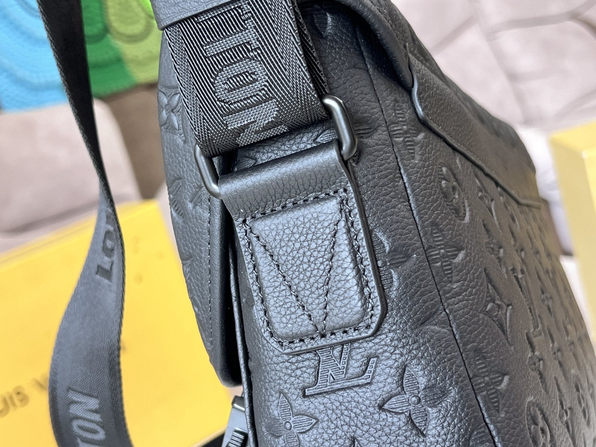 Louis Vuitton Voyager Small Messenger Bag | Monogram Shadow Embossed Calf Leather Men's Bag | Anti-Counterfeit Steel Hardware with Chip | Adjustable Strap | 33x22.5x11cm Spacious Design