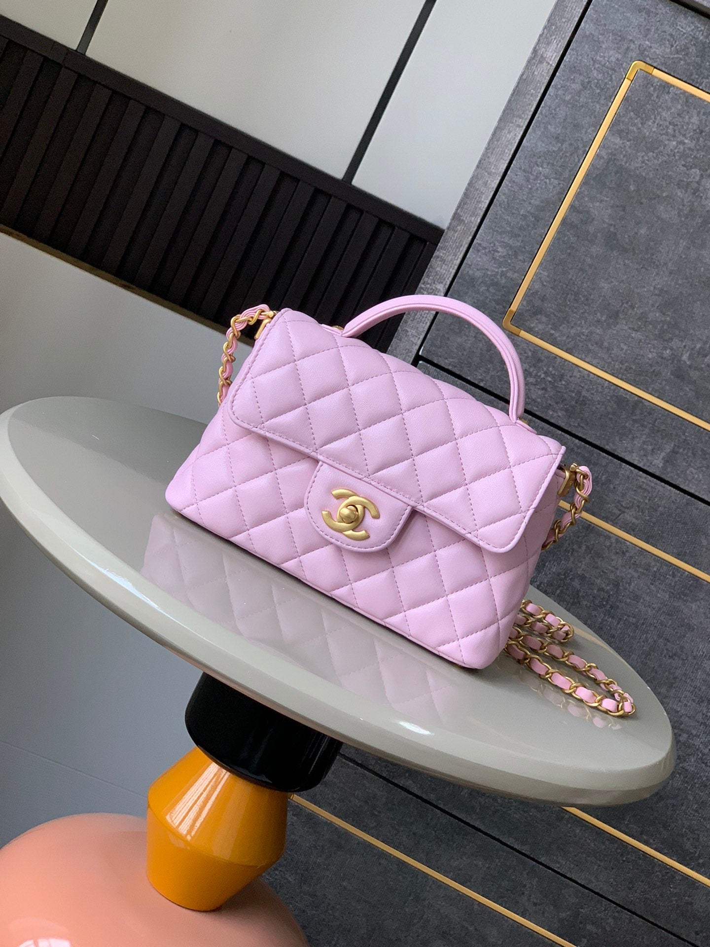 OHANEL Summer Exclusive Black Gold Mini Kelly Vertical Bag - Vintage Luxury Crossbody with Quad Stud Base 14x20x6cm