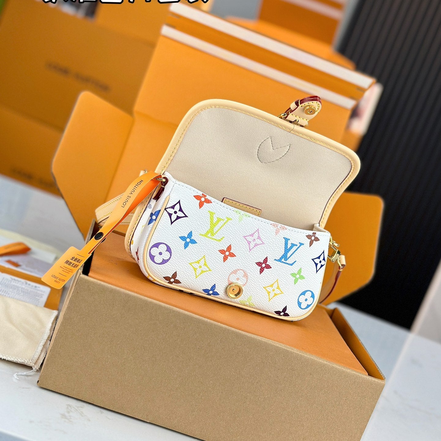 LV TM NANO DIANE Mini Handbag | A+ Stainless Steel Hardware | Premium MB Elastic Fabric | Duty-Free Gift Box
