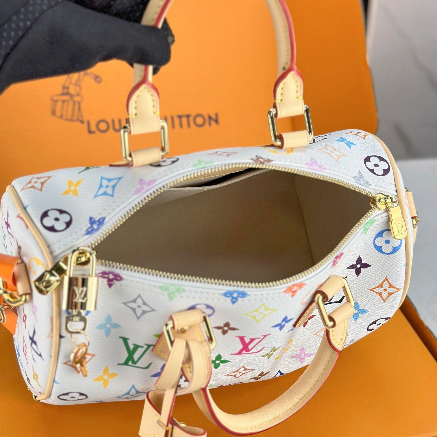 LV TM SPEEDY BANDOULIÈRE 25 Handbag | A+ Stainless Steel Hardware | Premium MB Elastic Fabric | Duty-Free Gift Set