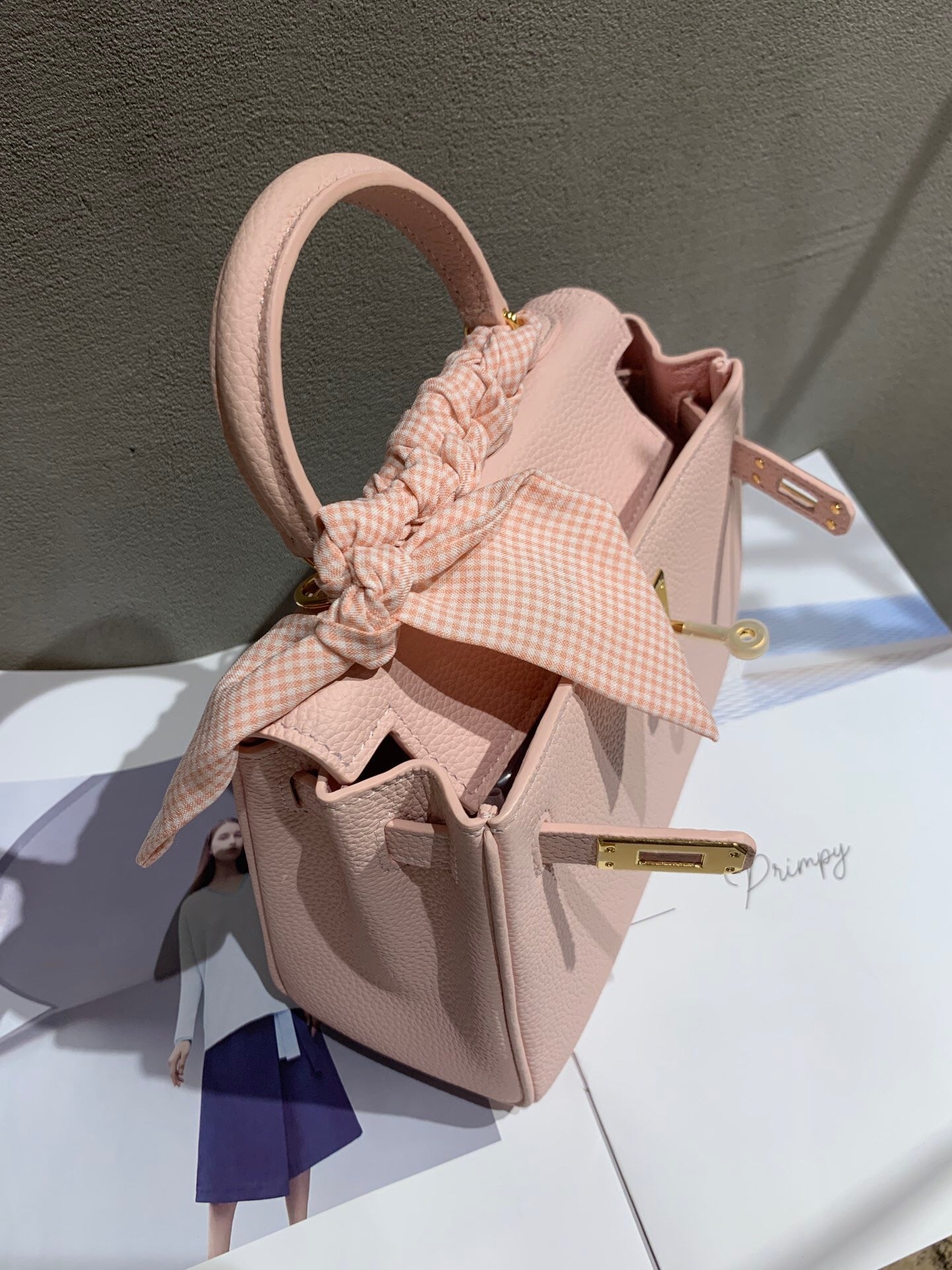 Hermès Kelly 20 Replica 3Q Blush Pink Sellier Handbag with Full Set Packaging